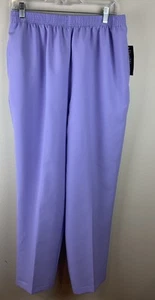 NWT Bon Worth Large Elastic Waist Comfort Pull-On Casual Pants Lavendar Pockets - Picture 1 of 12