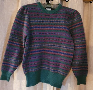 Suéter Pullover de Lana Manga Abullonada Laura Ashley Fair Isle Años 70 De Colección S/M - Imagen 1 de 6