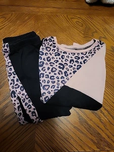 Rosa Leopard Patpat Mädchen 2-teiliges Outfit Größe 8-9Y  - Bild 1 von 6