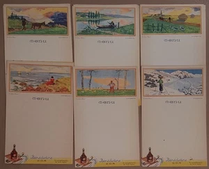 Lot de 24 menus publicitaires Bénédictine "la douce France" (4 de chaque) - Foto 1 di 4