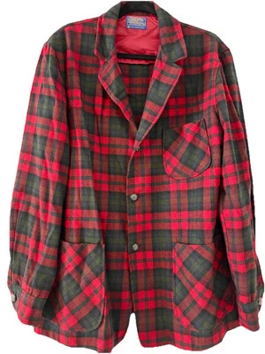 Vintage PENDLETON Jacket Coat Hunter’s Plaid Men’s Size Large Pure Virgin Wool - Image 1 of 4