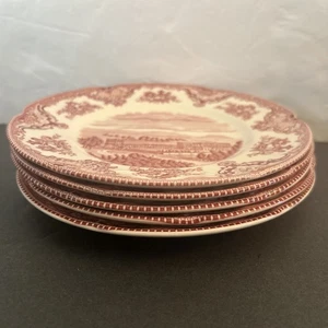 Lotto 5 piatti pane e burro rosa Johnson Bros England Old Britain Castles vintage - Foto 1 di 18