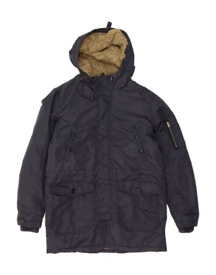 JACK & JONES Mens Hooded Windbreaker Coat UK 38 Medium Navy Blue Nylon BJ01 - Image 1 of 4