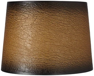 Distressed Faux Paper Medium Lamp Shade 13" Top x 15" Bottom x 11" Slant - Picture 1 of 5
