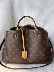 #2 Pre-Owned Louis Vuitton Montaigne Brown Monogram Canvas Shoulder Bag Auth - Picture 1 of 9