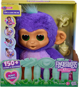 Fingerlings Care &lsquo;n&rsquo; Cuddles Baby Monkey Heart Glows 150+ Sounds and Reactions