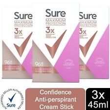 Sure Women Maximum Protection Confidence Anti-Perspirant Cream, 3 Pack, 45ml