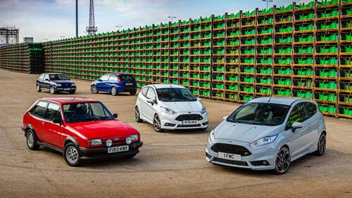 Ford Fiesta RS ST Evolution Timeline Art Poster Brochure Print A1/A2/A3/A4 - Image 1 of 1