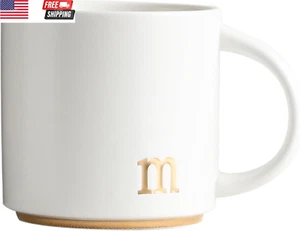 - Monogram Ceramic Mugs, 15 Oz Golden Initial Coffee Cups, Elegant Alphabet Tea - Picture 1 of 9
