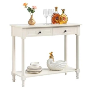 Industrial Console Table Entryway Sofa Table Drawer Storage Shelves Living Room - Picture 1 of 18