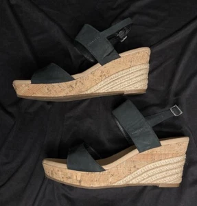 UGG Australia Elena Damen-Sandalen Keilabsatz Fersenriemen schwarz 1015098 Kork Größe 10 - Bild 1 von 12