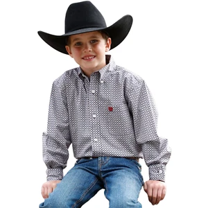 Cinch Youth Boy's Multicolor Geo Print Button Down Shirt MTW7060323 - Picture 1 of 7