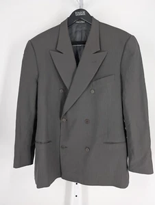 Blazer De Colección Años 80 90 Giorgio Armani Le Collezioni Gris Doble Pecho Rayas Power - Imagen 1 de 7