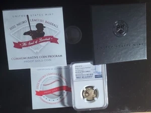 Proof 2022 W Negro Leagues Baseball $5 Gold Commemorative NGC PF70 UC FR t2668 - Picture 1 of 5