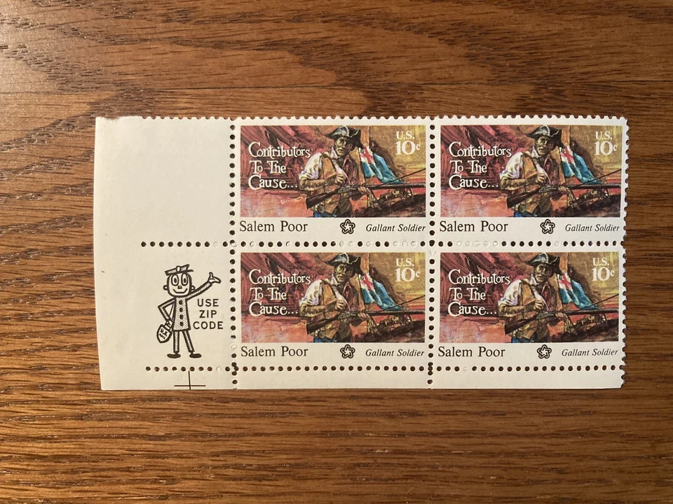 Block of 4 U.S. Stamps: Contributors to the Cause, Salem Poor - Image 1 of 1