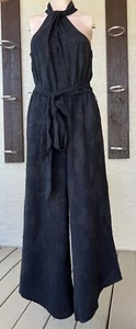 bcbg maxazria Crisscross cutout halter black romper Textured Black Size 6 - Picture 1 of 17