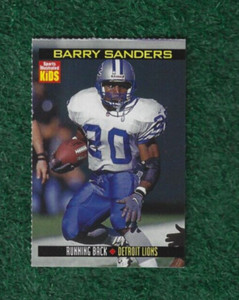 BARRY SANDERS - NFL HOF - 1999 SI SPORTS ILLUSTRATED FOR KIDS CARD - LIONS - NFL