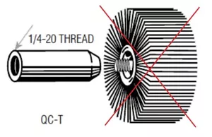 Je 1 Norton QC-T 1/4-20 Gewinde Klappe Rad Adapter 37012 - Bild 1 von 1