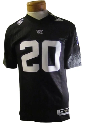 NWT Adidas Washington Huskies #20 Premier Strategy Football Jersey S Black $120 Cover