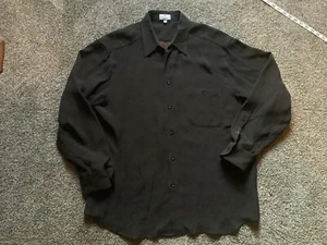 Zanella Shirt Made In Italy Men's Check Brown Long Sleeve Sz. L Rayon / Acetate - Picture 1 of 8