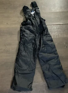 Rawik Kids Black Cargo BiB Snow Insulated Overalls Skiing Pants Sz L/6 - Picture 1 of 8