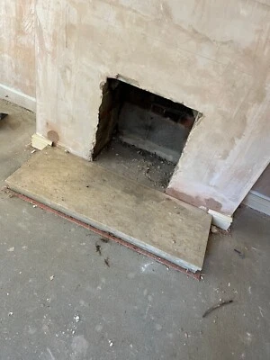 Beige and Brown Marble Hearth Stone with 3 Matching Marble Slabs - Image 1 of 4