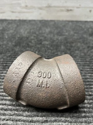 (1) JP WARD MALLEABLE IRON, 45-Degree Elbow Black 1-1/2" 300# MI - Image 1 of 3