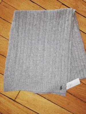 BELLE ECHARPE AUTHENTIQUE RALPH LAUREN NEUVE COULEUR GRISE  - Photo 1/4