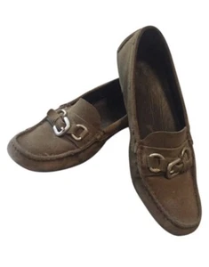 Prada olivgrüne Wildleder Schnalle Halbschuhe / Driver Gr. 35,5 - Bild 1 von 5