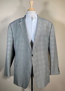 Lauren Ralph Lauren Rayon/Poly 58R Blazer 2-Btn Gray Glen Plaid Sportcoat Jacket