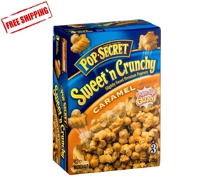 Pop-Secret Sweet N Crunchy Caramel Popcorn Flavor Microwave 3 Bag Count/Box - Picture 1 of 1