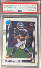 2021 Donruss Optic Justin Fields Rated Rookie Chicago Bears NFL SP Rare PSA 10