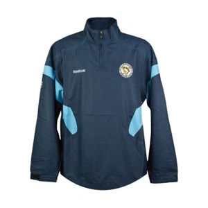 Pittsburgh Penguins Reebok NHL Center Ice Blue 1/4 Zip Hot Jacket - Picture 1 of 2