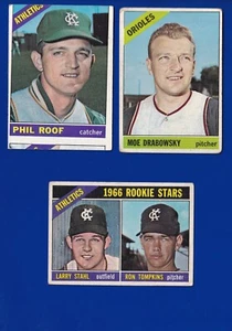LOTE DE 3 ATLETISMO 1966 TOPPS #107 291 382 STAHL TOMPKINS RC M TECHO DRABOWSKY PHIL - Imagen 1 de 2