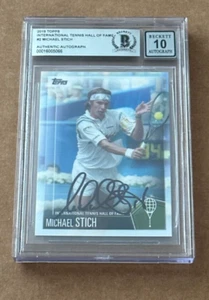 MICHAEL STICH SIGNED 2019 TOPPS TENNIS HOF CARD AUTO GRADE 10 BECKETT BAS - Bild 1 von 2