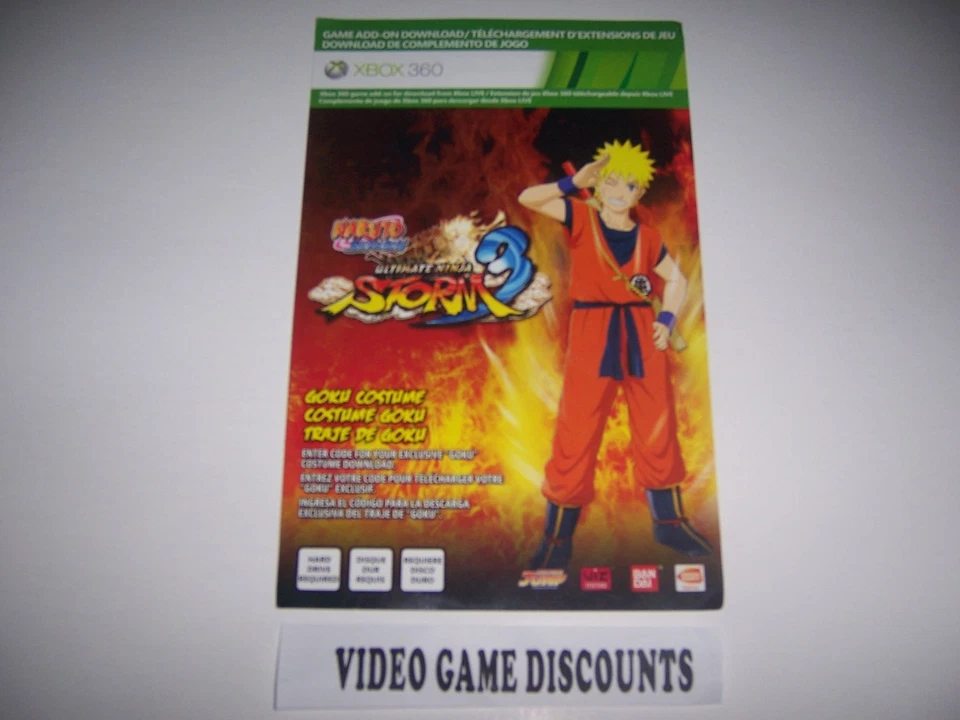 NARUTO ULTIMATE NINJA STORM 3 DLC Costume Code Xbox 360 RARE - READ DESCRIPTION - Image 1 of 1