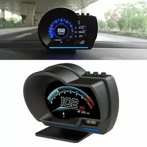 Velocímetro de velocidad HUD OBD2+GPS calibre GPS para automóvil alarma de temperatura RPM - Imagen 1 de 11