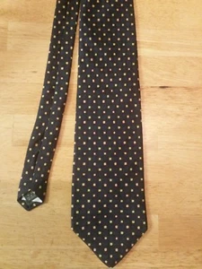 Men's AKA Eddie Bauer Checkered Tie 100% Silk Hunter Green Multi-Color Neck Tie  - Picture 1 of 6