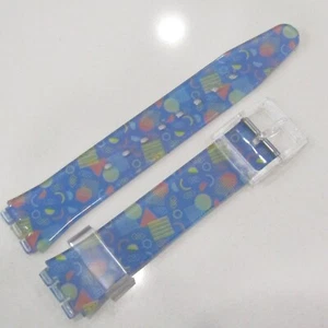 Reloj SWATCH 17 mm correa de repuesto confeti geométrico azul plástico suave - Imagen 1 de 2