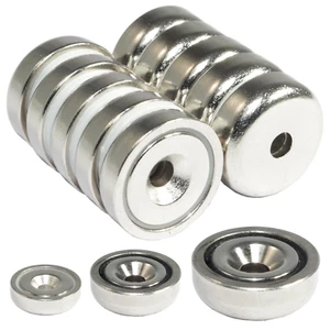 Neodym Magnete mit Loch Bohrung Senkung Neodym-Magnet zum schrauben Scheibe Rund - Bild 1 von 15