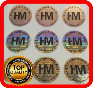 Ihr Logo und Text auf 1000 Hologramm Etiketten Garantie Siegel Aufkleber 22mm - Bild 1 von 5