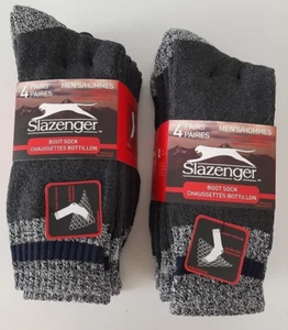 Lot of 8 Slazenger Mens Boot Socks Shoe Size 6-12.5 Cotton Blend Grey Red Blue - Picture 1 of 10