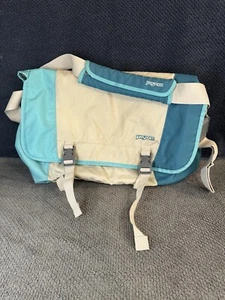 Jansport Messenger Bag W/ Multiple Pockets & Adustable Shoulder Strap Teal/White - Picture 1 of 6