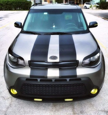 Plain Racing Rally Stripe Stripes Decal Decals fit any 2014 or 2015 Kia Soul Foto 1 de 4