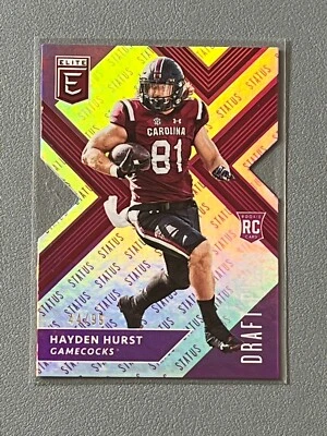 2018 Elite Draft Picks Status Purple Die Cut Hayden Hurst Rookie RC #118 SP /99 - Image 1 of 2