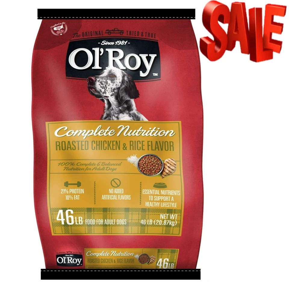 OL' ROY Complete Nutrition Roasted Chicken & Rice Flavor Dry Dog Food, 46lb Bag
