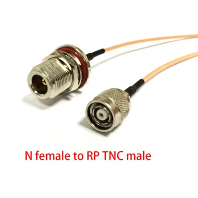 N type female nut to RP TNC male plug pigtail cable 15cm for wifi router antenna - Image 1 of 3