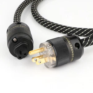 P122 Hifi Power Cable 2.5mm square x3 Copper With C7 IEC Connector Tube amplifer - Picture 1 of 6