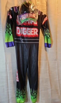 Monster Jam: Fantasia Grave Digger para Crianças por Rubies Macacão Pequeno + Máscara Nova - Imagem 1 de 4