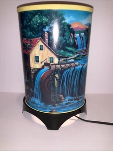 Vintage Electric Waterfall Motion Lamp Mill House Scene UL Portable Lamp WORKS - Picture 1 of 16